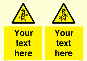 Custom warning RF radiation transmitter